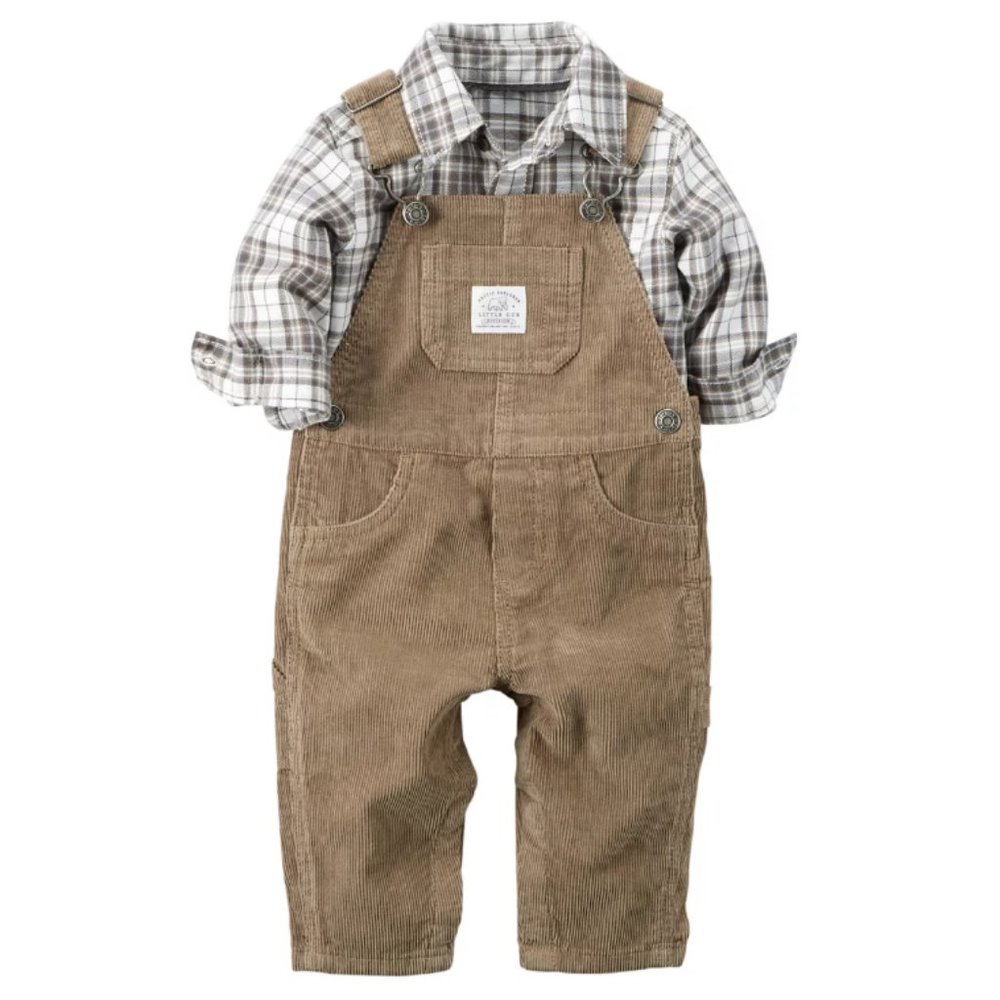 CARTER'S Corduroy Overalls with Coordinating Shirt - Picture 9 of 9